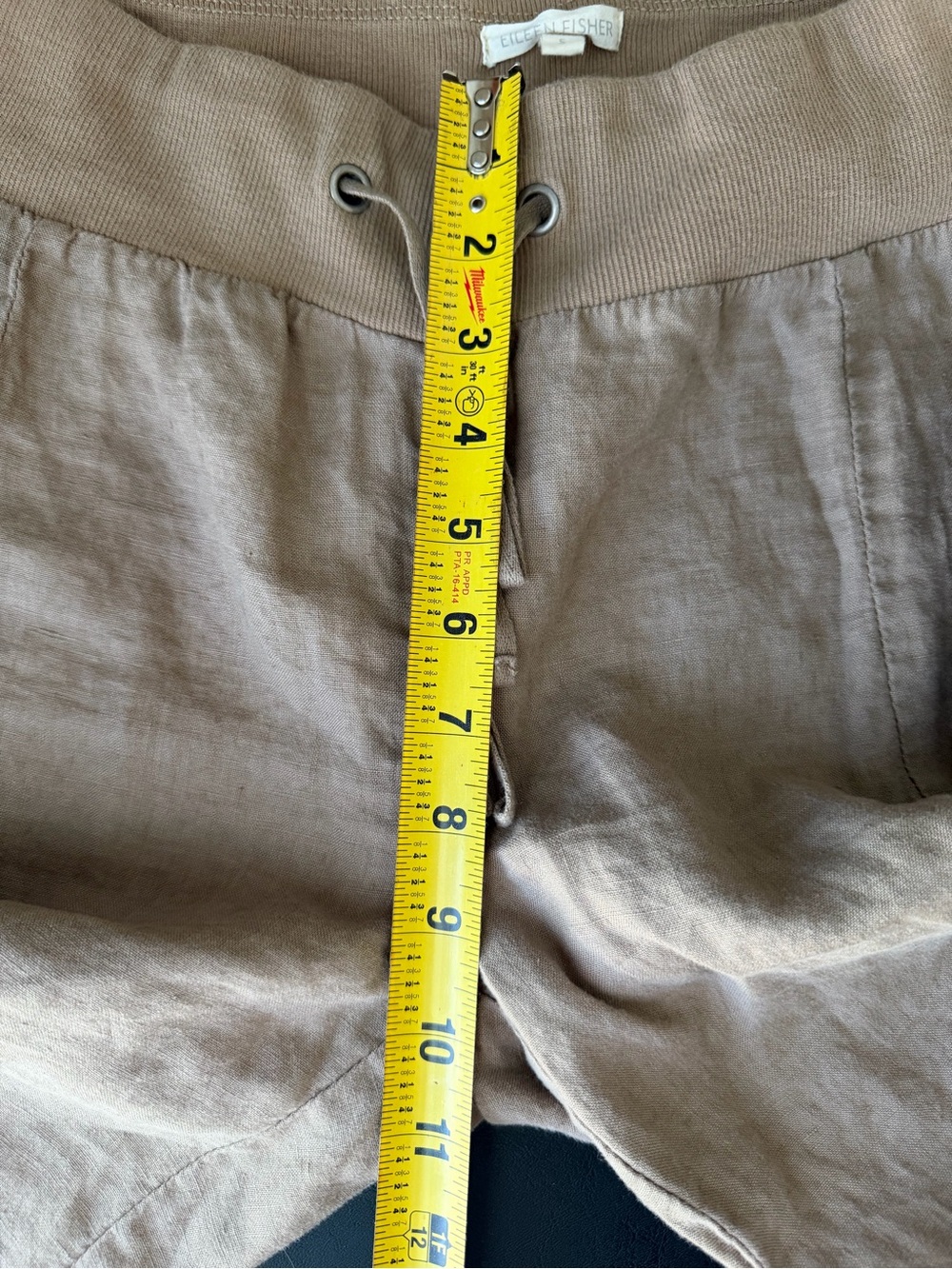 Eileen Fisher Organic Linen Wide Leg Pants Size Small Neutral Tan - Picture 8 of 10